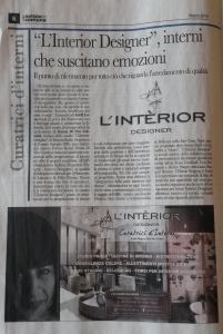 Redazionale L'INTERIOR DESIGNER_Marzo 2015